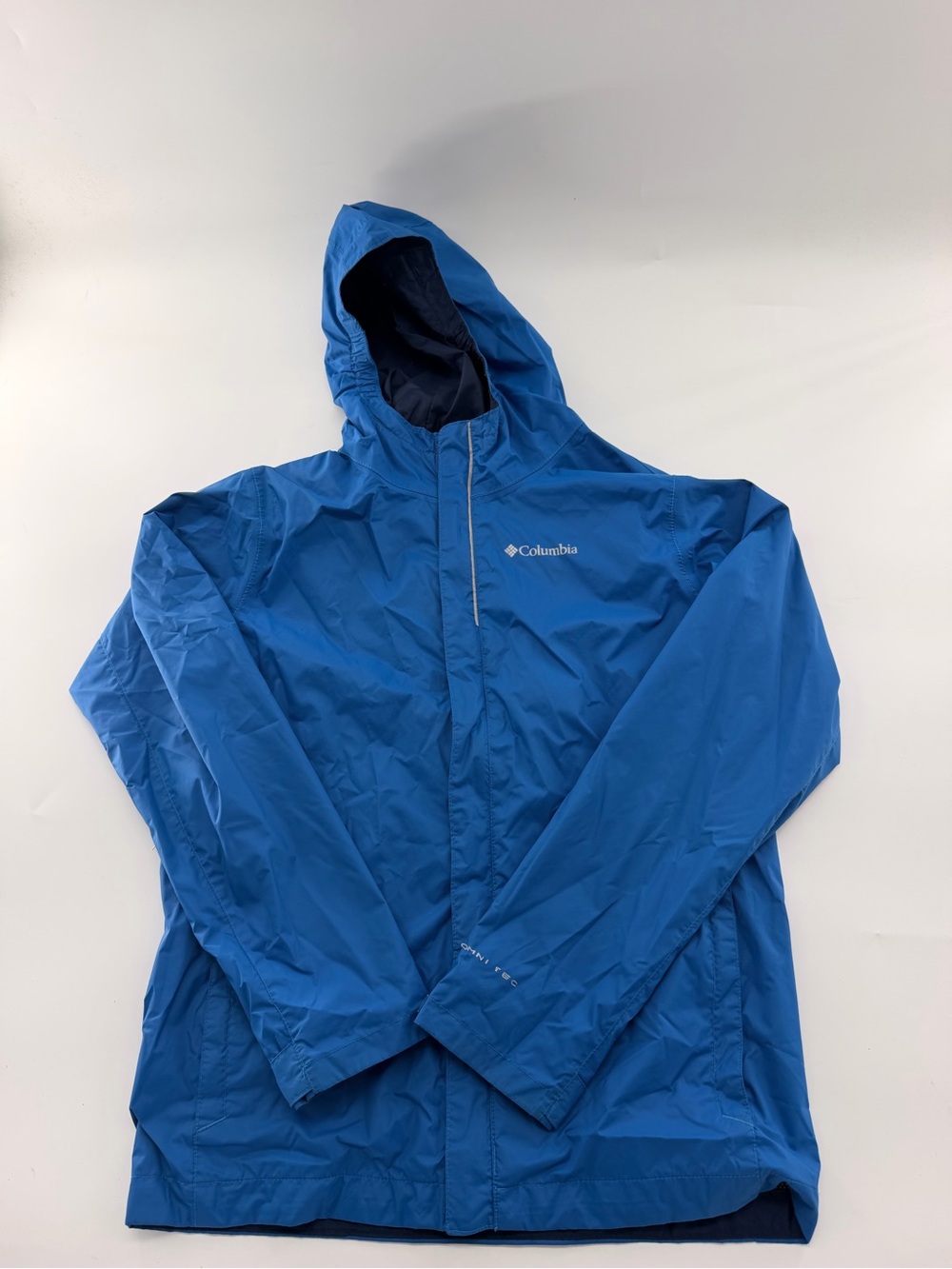 Columbia Lightweight Waterproof Nylon Rain Jacket Windbreaker Boys Kids Blue